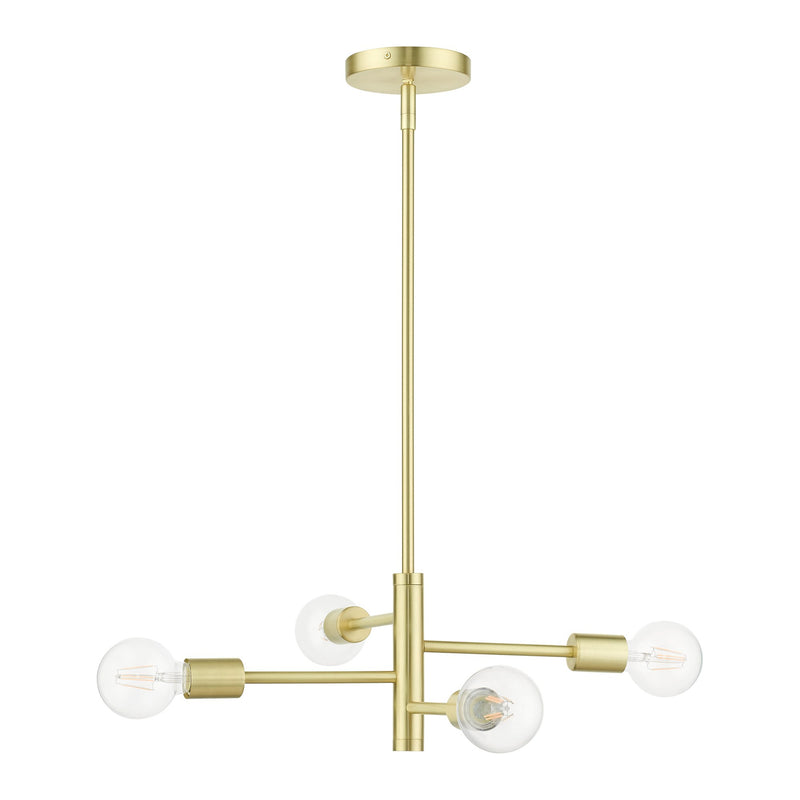 Bannister 4-Light Small Chandelier in Satin Brass