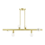 Bannister 6-Light Linear Chandelier in Satin Brass
