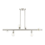 Bannister 6-Light Linear Chandelier in Brushed Nickel
