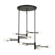 Bannister 15-Light Extra Large Chandelier in Black with Brushed Nickel Accents