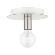 Hillview Petite Flush Mount in Brushed Nickel with White Canopy