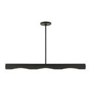Novato 3-Light Medium Linear Chandelier in Black