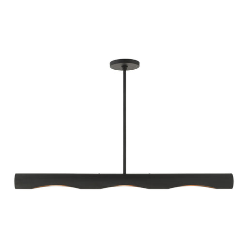 Novato 3-Light Medium Linear Chandelier in Black
