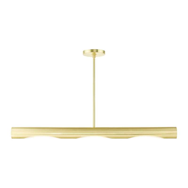 Novato 3-Light Medium Linear Chandelier in Satin Brass