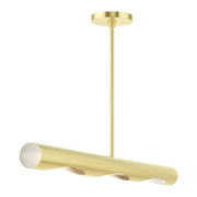 Novato 3-Light Medium Linear Chandelier in Satin Brass