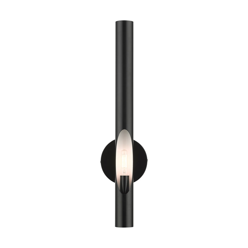 Acra Tall ADA Wall Sconce in Shiny Black
