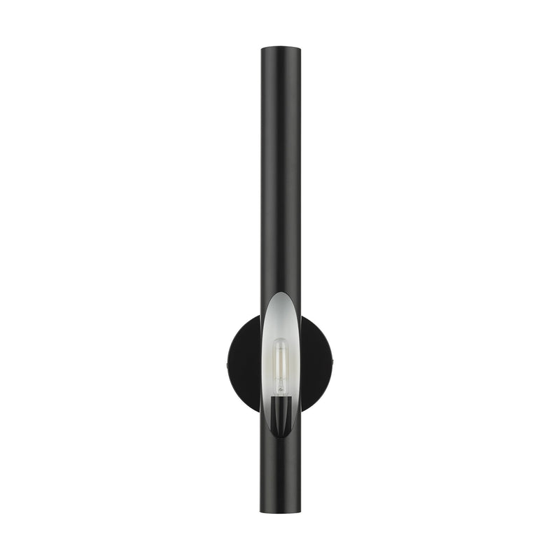 Acra Tall ADA Wall Sconce in Shiny Black