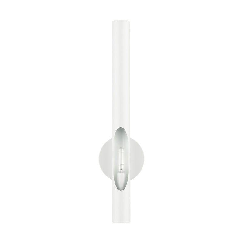 Acra Tall ADA Wall Sconce in Shiny White