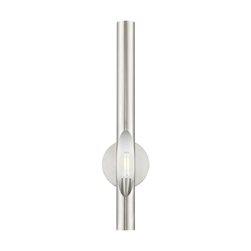 Acra Tall ADA Wall Sconce in Brushed Nickel