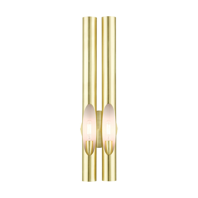 Acra 2-Light Large ADA Wall Sconce in Satin Brass
