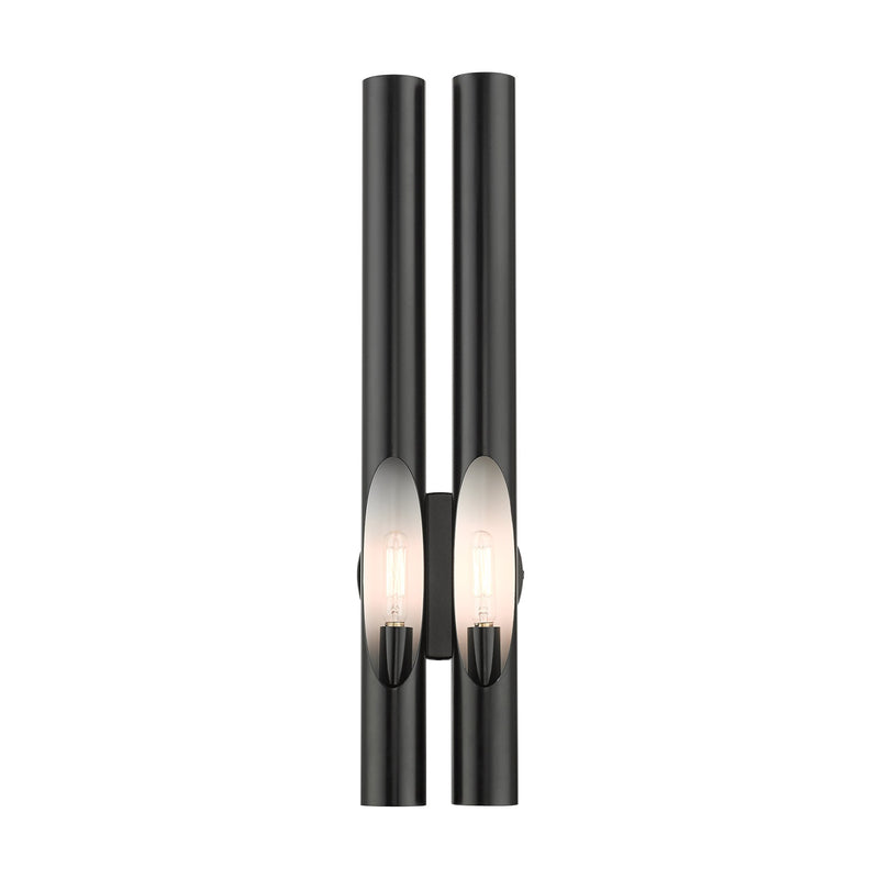 Acra 2-Light Large ADA Wall Sconce in Shiny Black