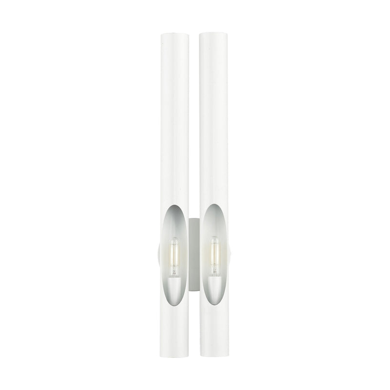 Acra 2-Light Large ADA Wall Sconce in Shiny White