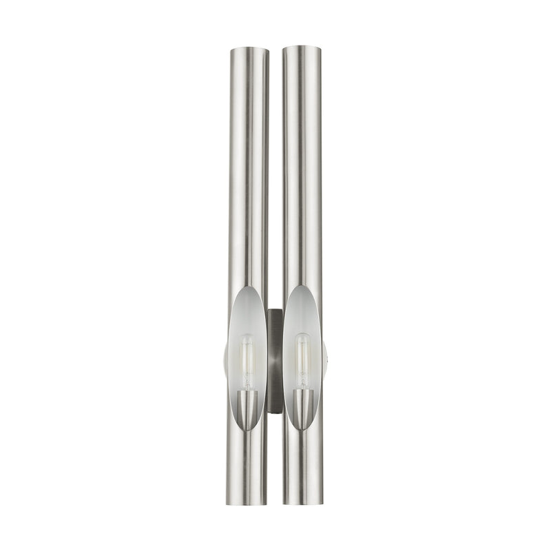 Acra 2-Light Large ADA Wall Sconce in Brushed Nickel