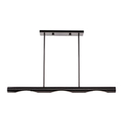Acra 3-Light Linear Chandelier in Black Chrome