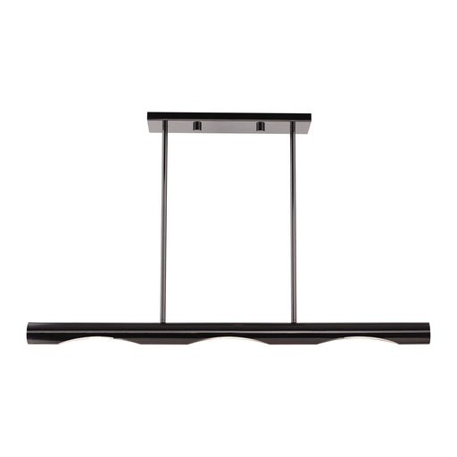Acra 3-Light Linear Chandelier in Black Chrome