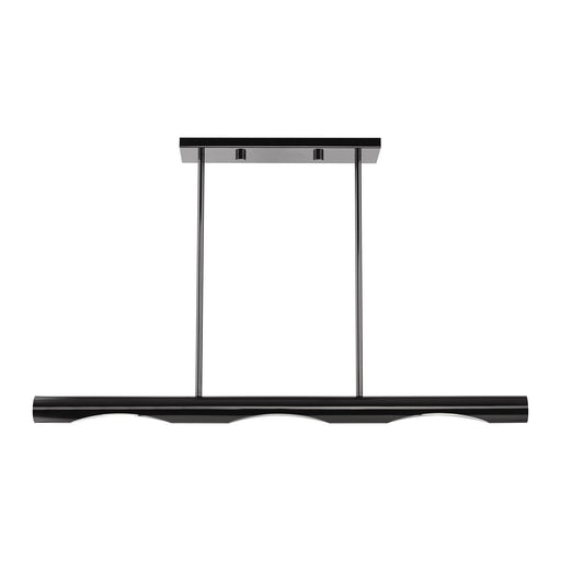 Acra 3-Light Linear Chandelier in Black Chrome