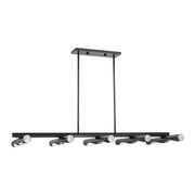 Acra 10-Light Large Linear Chandelier in Black Chrome