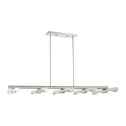 Acra 10-Light Large Linear Chandelier in Brushed Nickel