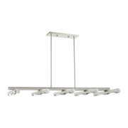 Acra 10-Light Large Linear Chandelier in Brushed Nickel