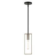 Soma Pendant in Textured Black with Brushed Nickel Accents