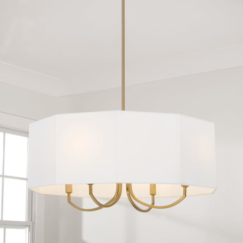 Adrian 4-Light Pendant in Aged Brass