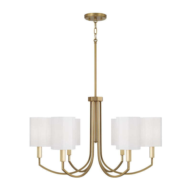 Adrian 6-Light Chandelier in Aged Brass