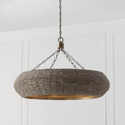 Morada 8-Light Pendant in Aegean Grey and Dark Brass