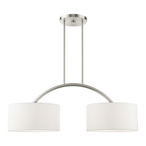 Meridian 2-Light Linear Chandelier in Brushed Nickel
