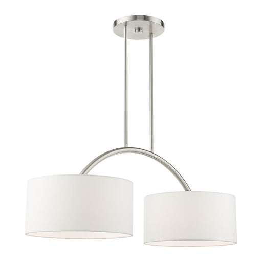 Meridian 2-Light Linear Chandelier in Brushed Nickel