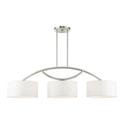 Meridian 3-Light Large Linear Chandelier in Brushed Nickel