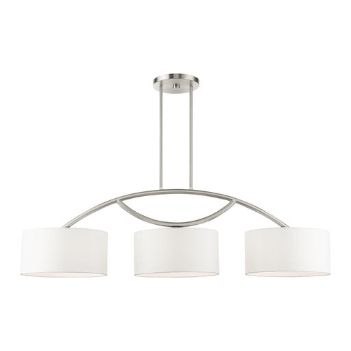 Meridian 3-Light Large Linear Chandelier in Brushed Nickel