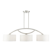 Meridian 3-Light Large Linear Chandelier in Brushed Nickel