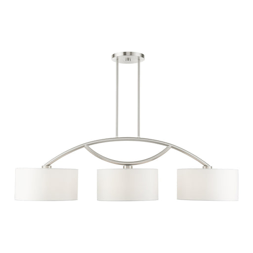 Meridian 3-Light Large Linear Chandelier in Brushed Nickel