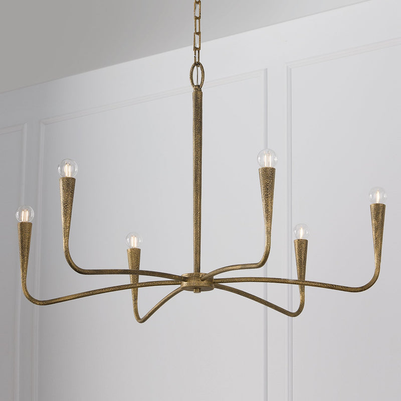 Savari 6-Light Chandelier in Artisan Gold