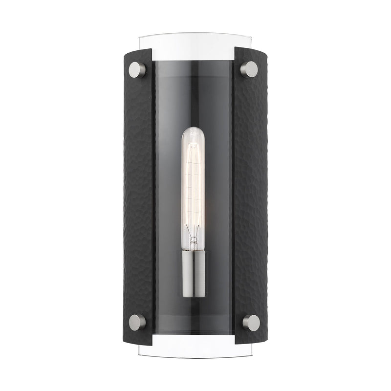 Barcelona ADA Wall Sconce in Black with Brushed Nickel Accents