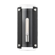 Barcelona ADA Wall Sconce in Black with Brushed Nickel Accents