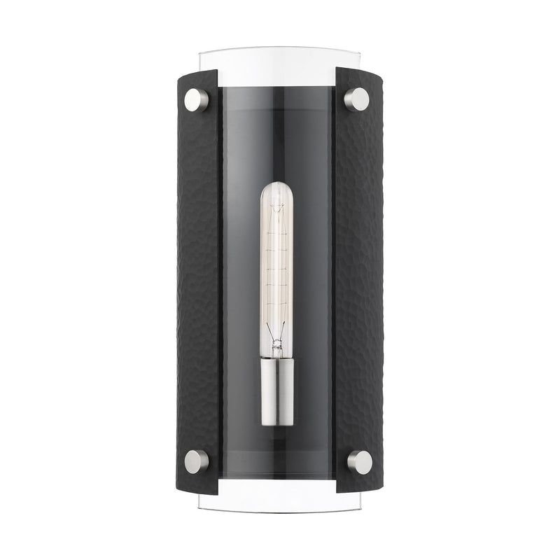 Barcelona ADA Wall Sconce in Black with Brushed Nickel Accents