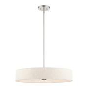 Venlo 4-Light Drum Pendant with Oatmeal Shade in Brushed Nickel