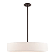 Venlo 5-Light Large Drum Pendant in Bronze with Antique Brass Accents