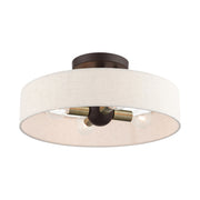 Venlo 4-Light Semi-Flush Mount in Bronze with Antique Brass Accents
