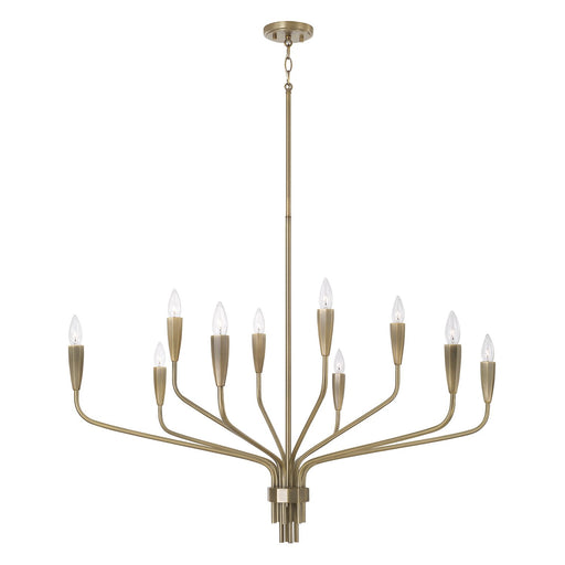 Palmer 10-Light Chandelier in Antiqued Brass