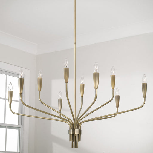 Palmer 10-Light Chandelier in Antiqued Brass
