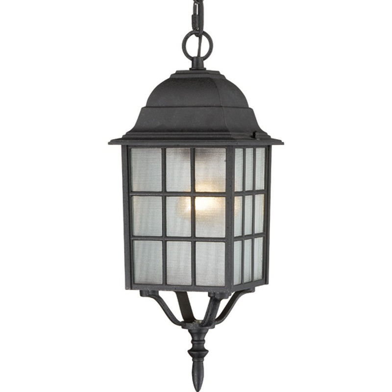 Adams Outdoor Lantern Pendant in Textured Black