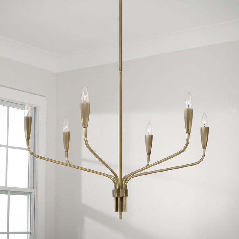Palmer 6-Light Chandelier in Antiqued Brass