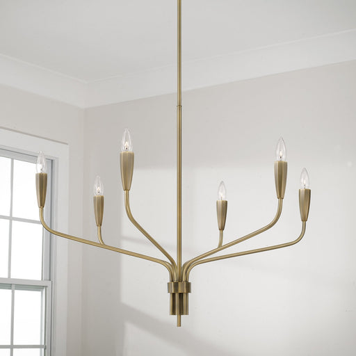 Palmer 6-Light Chandelier in Antiqued Brass