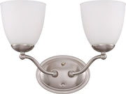 Patton 2-Light Bath Vanity Light in Brushed Nickel
