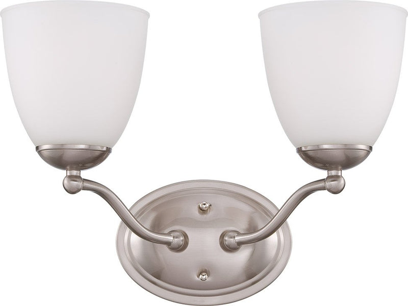 Patton 2-Light Bath Vanity Light in Brushed Nickel