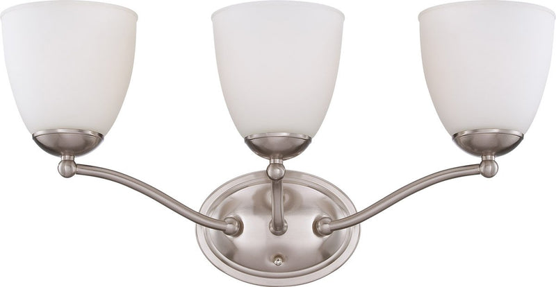 Patton 3-Light Bath Vanity Light in Brushed Nickel