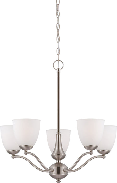 Patton 5 Light Chandelier/Up in Brushed Nickel