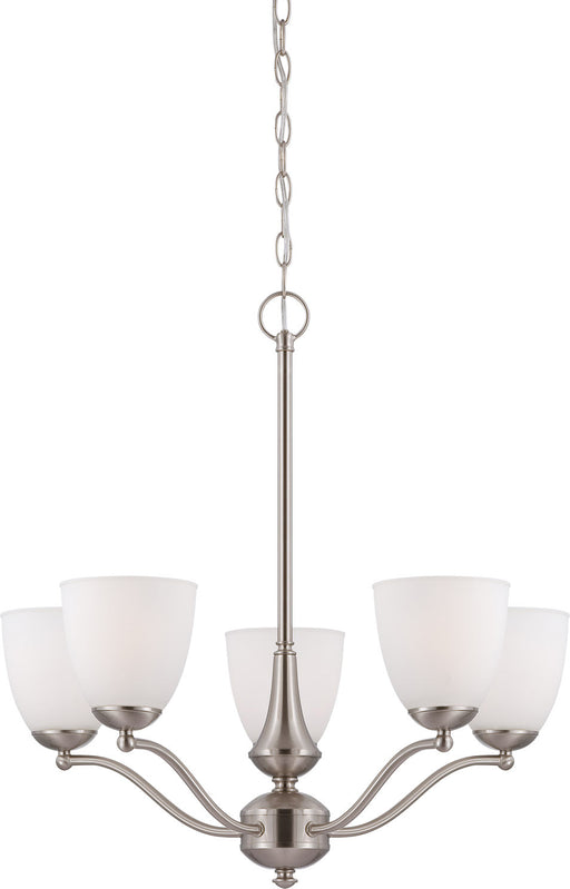 Patton 5 Light Chandelier/Up in Brushed Nickel